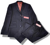 View Item Merc Mod Fit Ticket Pocket 3 Button Suit Black 